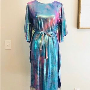 🦄 Metallic Multi-Colored Swim Dress